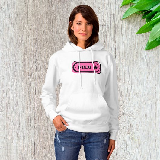 Pink Film Ticket Womens Hoodie