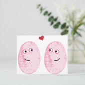 Pink-Fingerabdruckpaar Postkarte (Stehend Vorderseite)