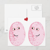 Pink-Fingerabdruckpaar Postkarte (Vorne/Hinten)