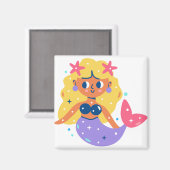 Pink Fins Meerjungfrau Magnet (Vorderseite/Rückseite)