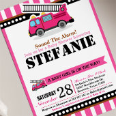 Pink Fire Motor Kinderdusche Einladung