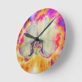 Pink fire orchid runde wanduhr (Winkel)