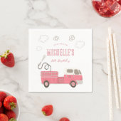 Pink Firetruck Geburtstag Serviette (Beispiel)