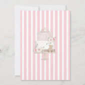 Pink First Birthday Baby Girl Einladung (Rückseite)