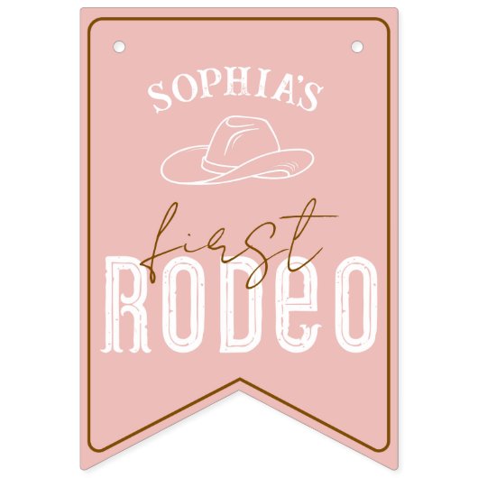 Pink First Rodeo Foto Banner - Cowgirl 1st Birthd (Erste Fahne)