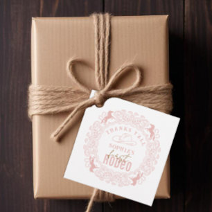 Pink First Rodeo Geburtstags-Liebesmarken - Cowgir Geschenkanhänger
