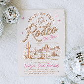 Pink First Rodeo Invitation Einladung