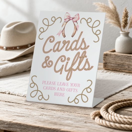 Pink First Rodeo Karten und Geschenke Sockelschild