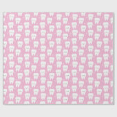 Pink First Tooth Geschenkpapier (Flach)