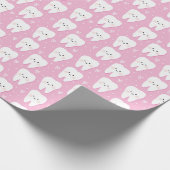 Pink First Tooth Geschenkpapier (Ecke)