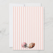 Pink First Year Down Football 1st Birthday Party Einladung (Rückseite)