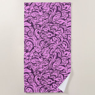 Pink Fish Beach Handtuch