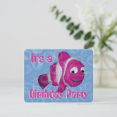 Pink Fish Birthday Party Einladung (Stehend Vorderseite)