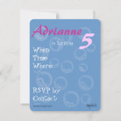 Pink Fish Birthday Party Einladung (Rückseite)