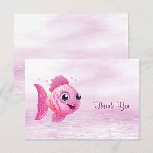 Pink Fish Danke Karte (Vorne/Hinten)