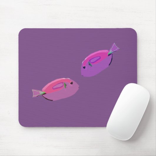 Pink Fish l Fish Lila Mousepad (Mit Mouse)