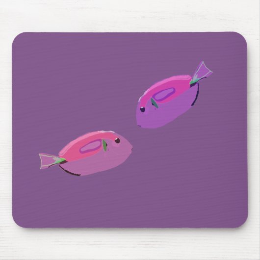 Pink Fish l Fish Lila Mousepad (Vorne)