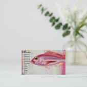 Pink Fish Mixed Media Visitenkarte (Stehend Vorderseite)