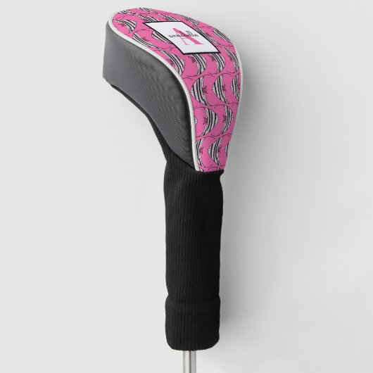 Pink Fish Monogram Golf Headcover (angewinkelt)