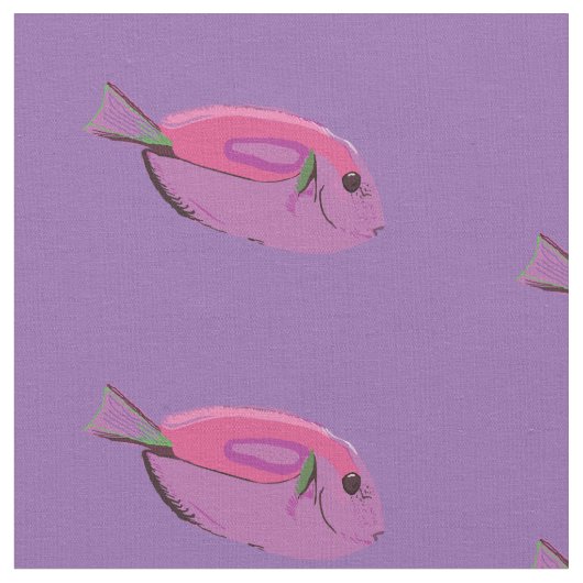 Pink Fish Muster, Fish Art Custom Fabric Stoff (Nahaufnahme)