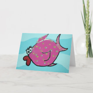 Pink Fish Note Card Karte