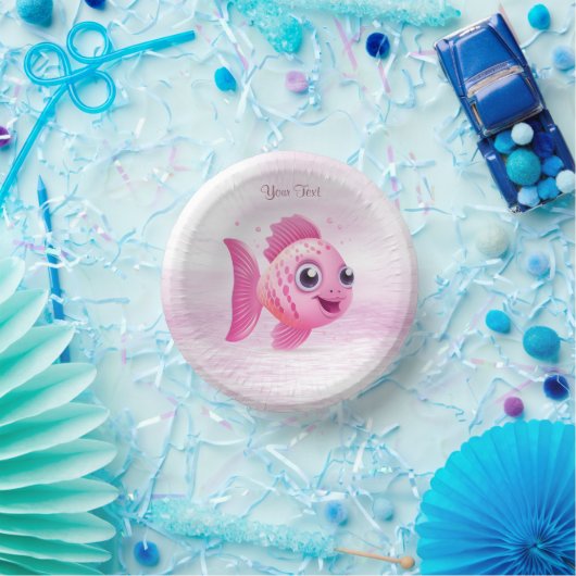 Pink Fish Paper Bowl Pappteller (Party)