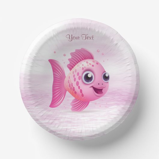 Pink Fish Paper Bowl Pappteller (Vorderseite)