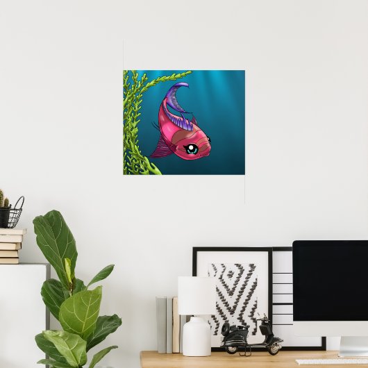 Pink Fish Poster (Heimbüro)