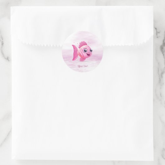 Pink Fish Sticker (Tasche)