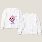 Pink Fishing Fish – Kids’ Long Sleeve Tee (Design Vorderseite & Rückseite)