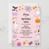 Pink Five ist ein Spooky Vibe Halloween 5. Geburts Einladung (Vorderseite)