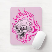 Pink Flam Skull Mousepad (Mit Mouse)