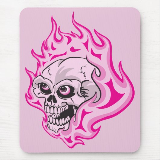 Pink Flam Skull Mousepad (Vorne)