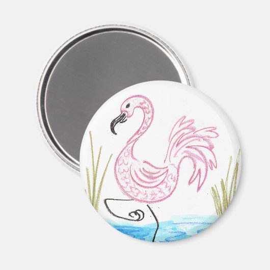 Pink Flamingo #13 Magnet (Vorderseite/Rückseite)