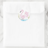 Pink Flamingo #13 Runder Aufkleber (Tasche)