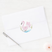 Pink Flamingo #13 Runder Aufkleber (Umschlag)