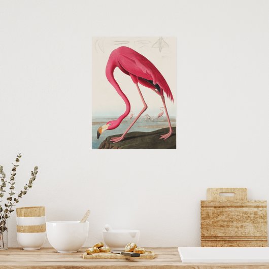 Pink Flamingo-Abbildung Poster (Küche)