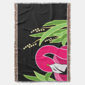 Pink Flamingo Abstrakt auf schwarz Decke (Vorderseite Vertikal)
