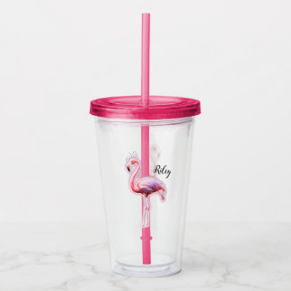 Pink Flamingo Acryltrinkbecher