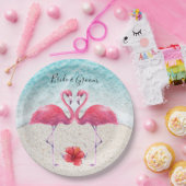 Pink Flamingo am Strand Wedding Paper Teller (Party)