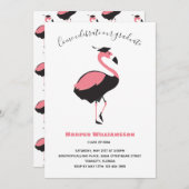 Pink Flamingo Animal Abschluss Einladung (Vorne/Hinten)