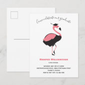 Pink Flamingo Animal Abschluss Einladungspostkarte (Vorne/Hinten)