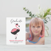 Pink Flamingo Animal Foto Abschluss Ankündigung (Stehend Vorderseite)