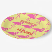 Pink Flamingo anpassen Pappteller (Schrägansicht)