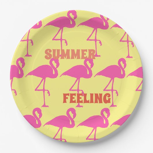 Pink Flamingo anpassen Pappteller (Vorderseite)