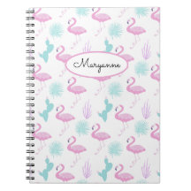 Pink Flamingo Aquamarin Cactus Personalize Name