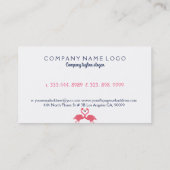 Pink Flamingo Aquarellfarben Illustration Visitenkarte (Rückseite)