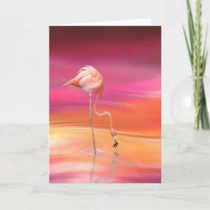 PINK FLAMINGO ART BLANK INNENKARTE DANKESKARTE