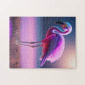 PINK FLAMINGO ART JIGSAW PUZZLE (Horizontal)