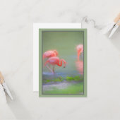 Pink Flamingo Artistic Blank Notecard Karte (Vorderseite/Rückseite Beispiel)